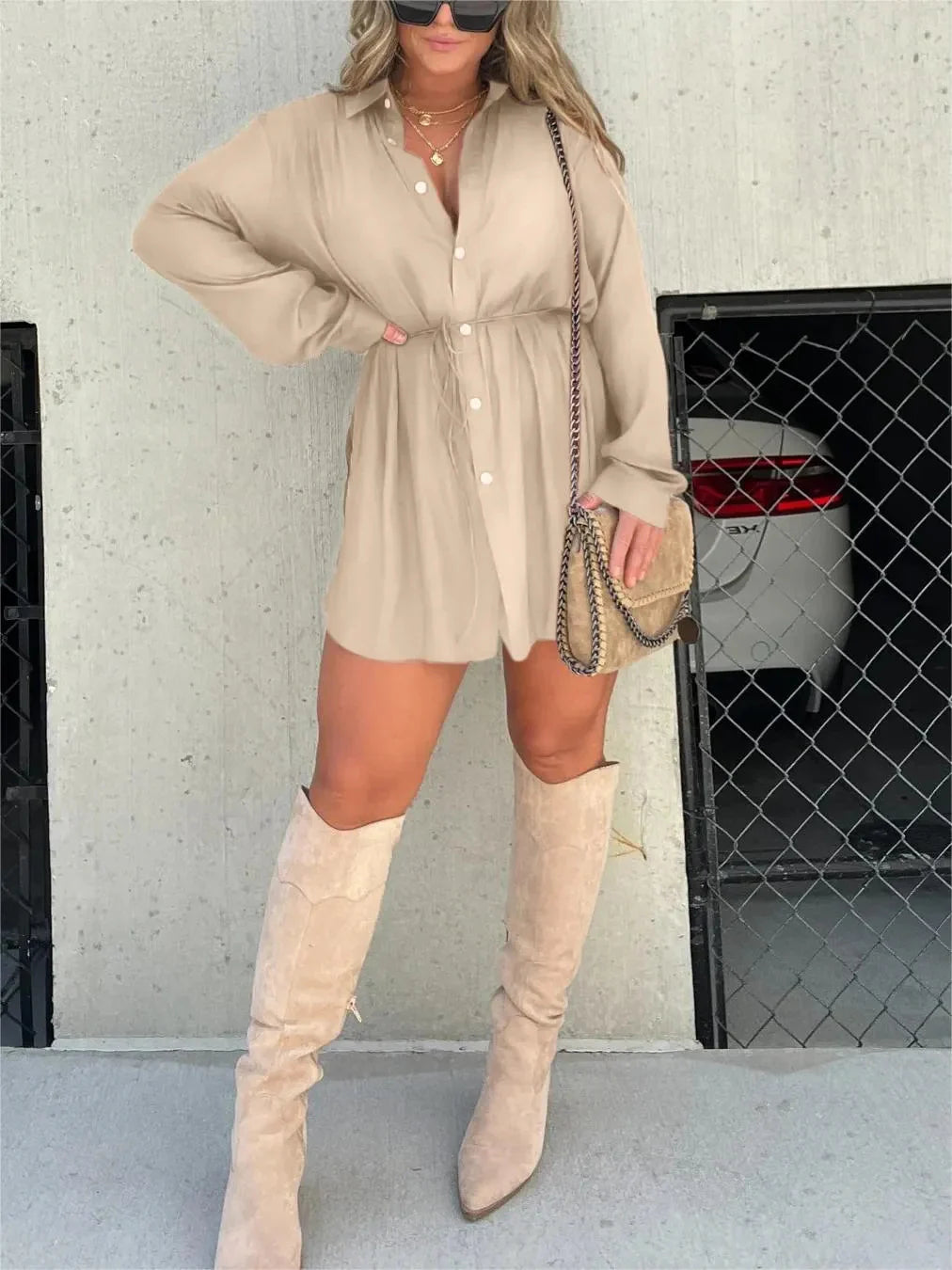 Satin night romper